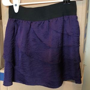 Purple Ruffled Mini Skirt Rose Ruffle